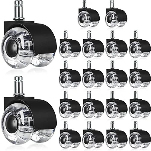 20 Pcs Office Chair Wheels Gaming Chair Wheels Replacement, black, product photo