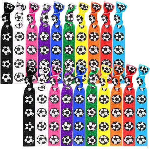 20 Pcs Soccer Hair Ties Soccer Hair Accessories Colorful, multicolor, product photo