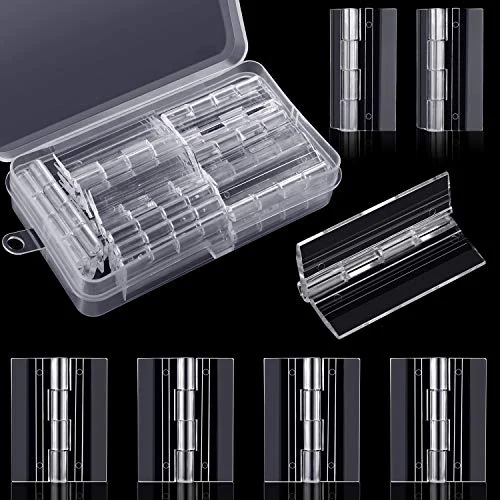 20 Pieces Acrylic Hinges Clear Acrylic Mini Hinge Transparent, clear, product photo