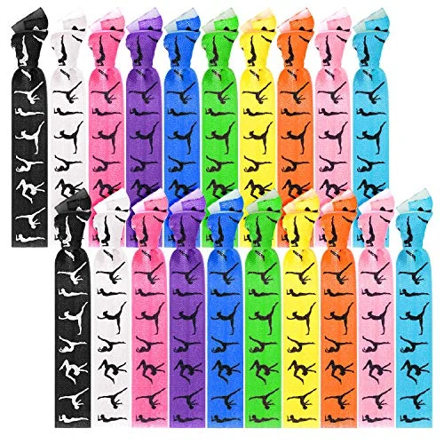 20 Pieces Girls Gymnastics Hair Ties No Crease, 10, product photo