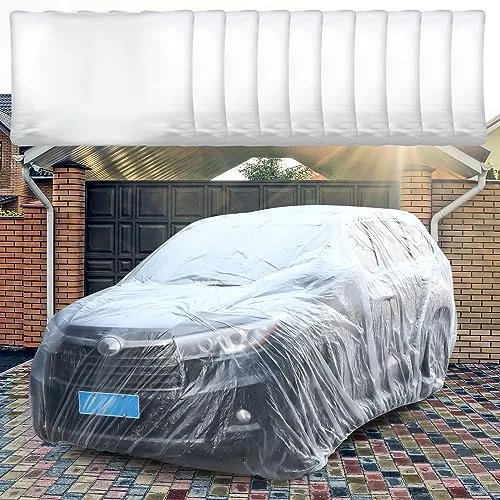 20 Set Plastic Car Cover 15.7 x 24.6 ft, clear, product photo