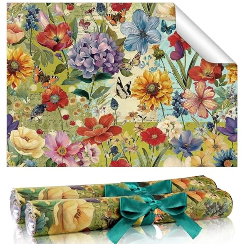 20 Sheet Flower Scented Drawer Liners for Dressers 15.8″, colorful, product photo