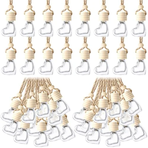 200 Pcs Hanging Car Diffuser Bottles Bulk, heart, product photo