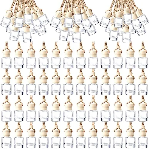 200 Pcs Hanging Car Diffuser Bottles Bulk, round, product photo