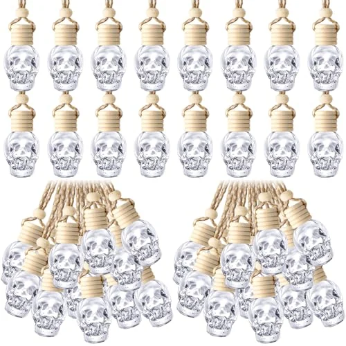 200 Pcs Hanging Car Diffuser Bottles Bulk, skull, product photo