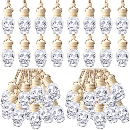 200 Pcs Hanging Car Diffuser Bottles Bulk, skull, product photo