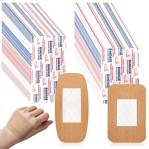 200 Pcs Large Assorted Bandages 2 Styles Flexible Fabric, product photo