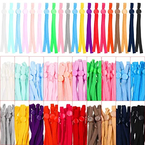 200 Pieces Elastic Cord with Adjustable Buckle Earloop Cord, mixed colors, product photo