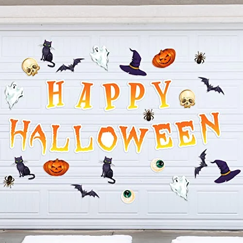 22 Pcs Halloween Garage Door Decorations, multi color, product photo
