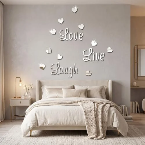 24 Pcs 3D Silver Love, silver, product photo
