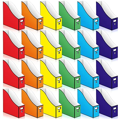 24 Pcs Cardboard Magazine File Holder, multicolor, product photo