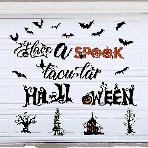 24 Pcs Halloween Garage Door Decoration Black Garage Door, vivid style, product photo