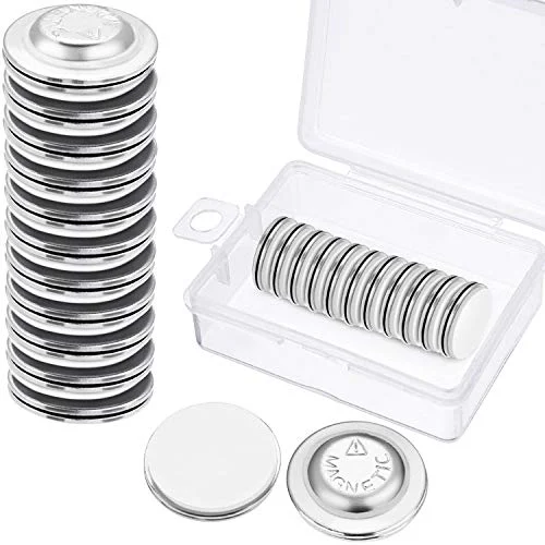 24 Pieces Name Tags Magnets Magnetic Name Badge Round, silver, product photo