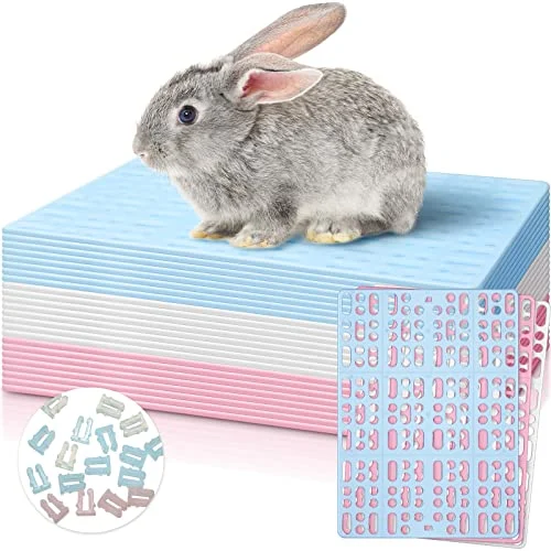 24 Pieces Plastic Rabbit Cage Mat Durable Rabbit Feet, multicolor, product photo