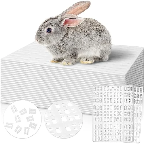 24 Pieces Plastic Rabbit Cage Mat Durable Rabbit Feet, white, product photo