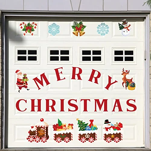 25 Pcs Merry Christmas Garage Door Decor Xmas Garage, candy style, product photo