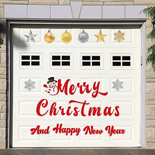 25 Pcs Merry Christmas Garage Door Magnets Xmas Garage, glitter style, product photo