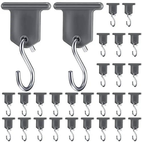 28 Pieces RV Awning Hooks for Lights Camping Awning, gray, product photo