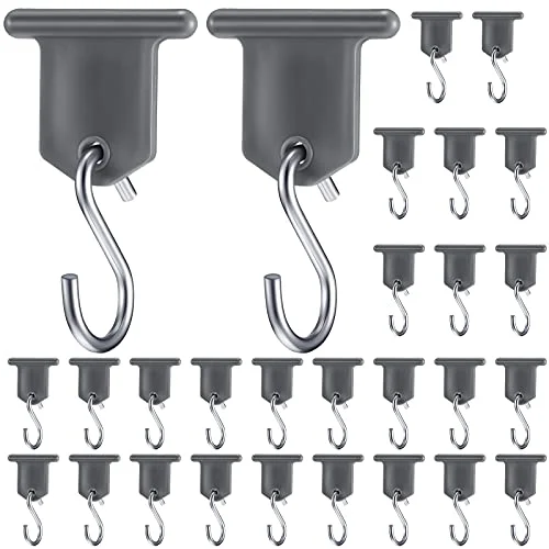28 Pieces RV Awning Hooks for Lights Camping Awning, gray, product photo