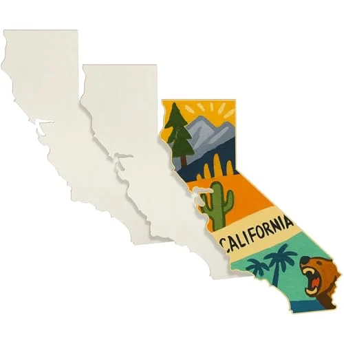 3 Pack Californias Unfinished Wood Cutouts Us State 10″, as the picture shows, product photo