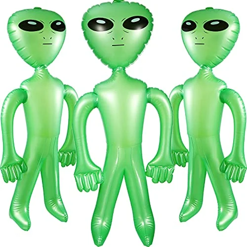 3 Pcs Alien Inflates Inflatable Jumbo Alien Blow up, green, product photo
