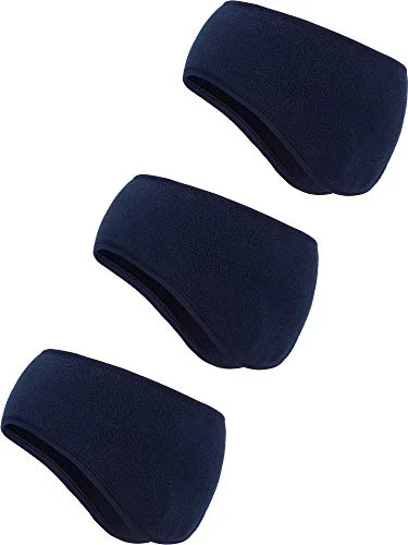 3 Pcs Fleece Ear Warmers Muffs Women Headband Ear, navy, product photo