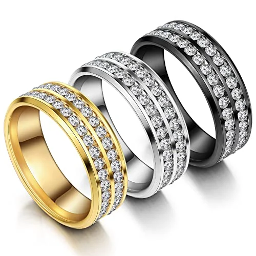 3 Pcs Men's Tie Ring Clasp Necktie Ring for, gold, black, steel, product photo