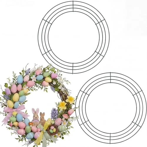 3 Pieces 10 Inch Wire Wreath Frame Metal Green, green, product photo