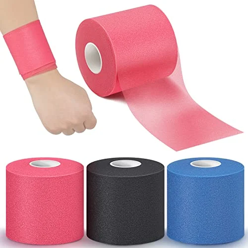 3 Pieces Pre-Wrap Tape for Hair, black, blue, product photo