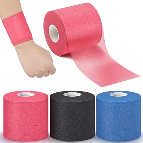3 Pieces Pre-Wrap Tape for Hair, black, blue, product photo