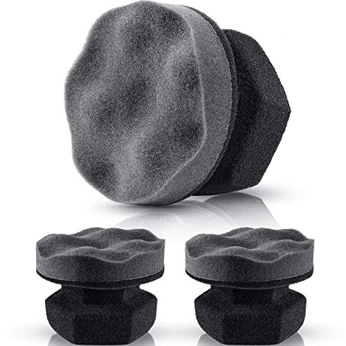 3 Pieces Tire Shine Applicator Tire Dressing Applicator Pads, gray, product photo