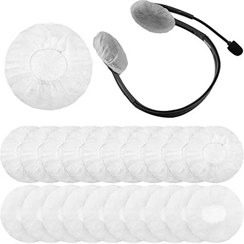 300 Pcs White Disposable Headphone Covers Non-Woven Sanitary Earpad, white, product photo