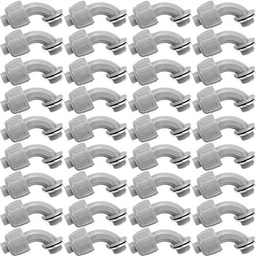 36 Pieces 1/2 Inch Liquid Tight Connector Flexible Non, gray, product photo