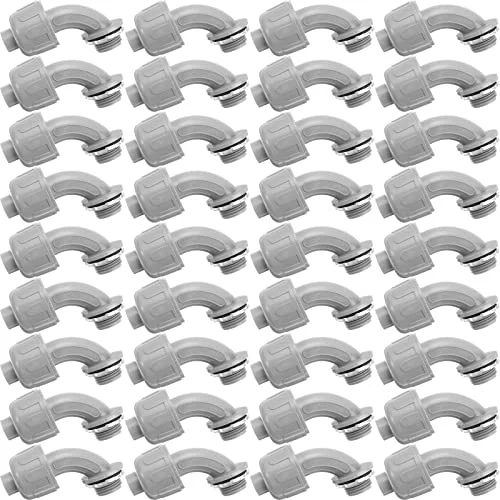 36 Pieces 1/2 Inch Liquid Tight Connector Flexible Non, gray, product photo