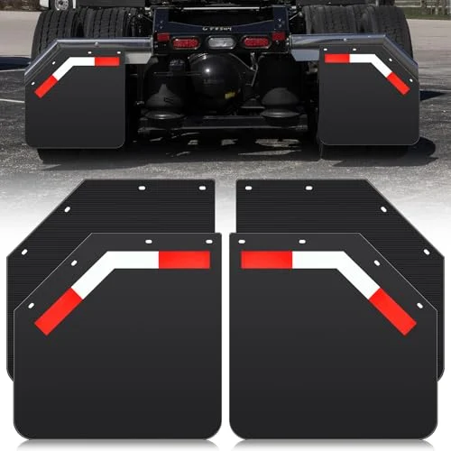 4 Pack 24″ x 24″ Angled Mud Flaps for, black, product photo