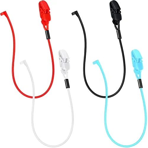 4 Pcs Hearing Aid Clips, black, white, blue, red, product photo
