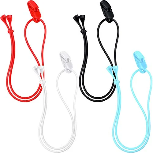 4 Pcs Hearing Aid Clips, black, blue, red, white, product photo