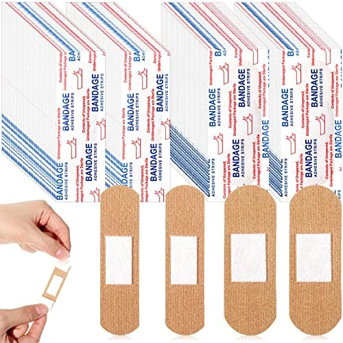 400 Pcs Bandages Bulk Various Sizes Food Service Waterproof, product photo