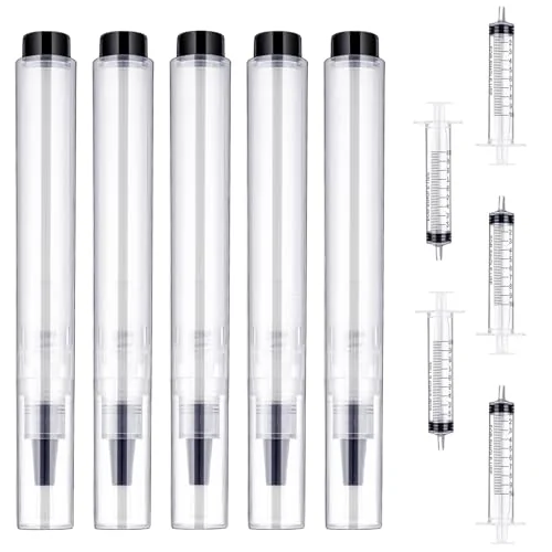 5 Pack Touch up Paint Pen Fillable Refillable Paint, transparent, product photo