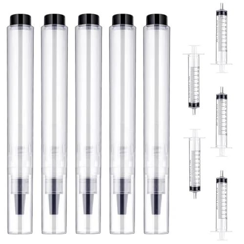 5 Pack Touch up Paint Pen Fillable Refillable Paint, transparent, product photo