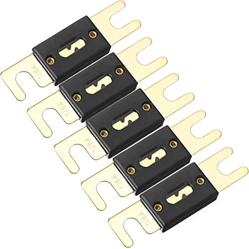 5 Pieces 125 Amp ANL Inline Fuse Gold Plated, product photo