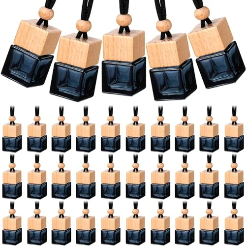 50 Pcs Hanging Car Air Freshener Black Car Diffuser, black, product photo