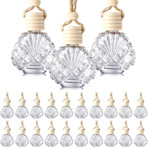 50 Pcs Hanging Car Air Freshener Car Diffuser Bottles, clear, product photo