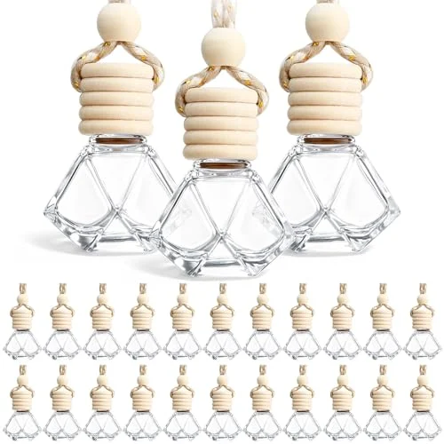 50 Pcs Hanging Car Air Freshener Car Diffuser Bottles, clear, product photo