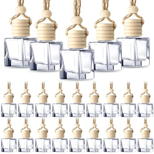 50 Pcs Hanging Car Air Freshener Car Diffuser Bottles, clear, product photo