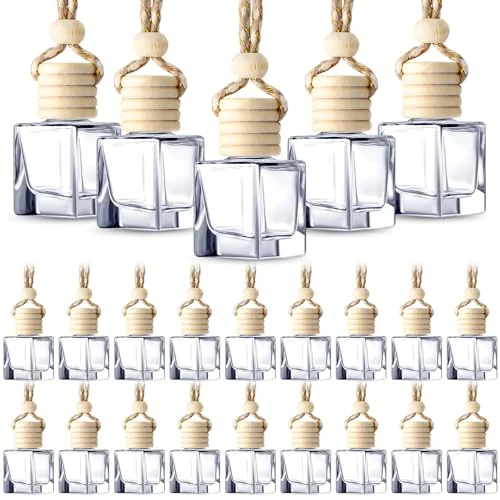 50 Pcs Hanging Car Air Freshener Car Diffuser Bottles, clear, product photo