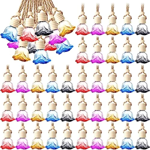 50 Pcs Hanging Car Air Freshener Diffuser Bottles Empty, multicolored,rose, product photo