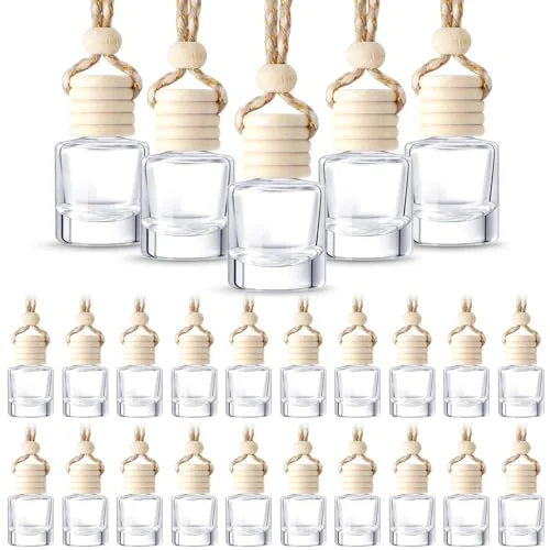 50 Pcs Hanging Car Freshener Car Diffuser Bottles with, clear, product photo