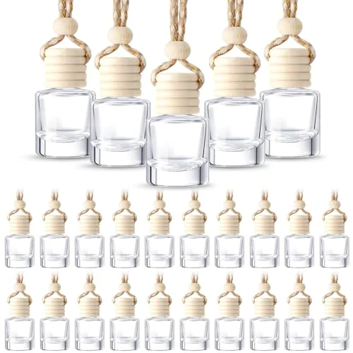50 Pcs Hanging Car Freshener Car Diffuser Bottles with, clear, product photo