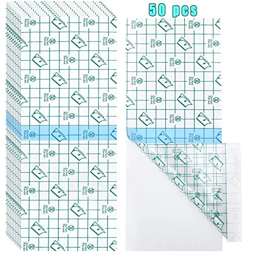 50 Pcs Transparent Waterproof Adhesive Dressing Bandage, as picture shown, product photo